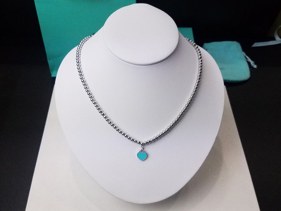 Heart Pedant Silver Ball Chain Necklace – LUX VERSE Luxury Designer Fashion Outlet
