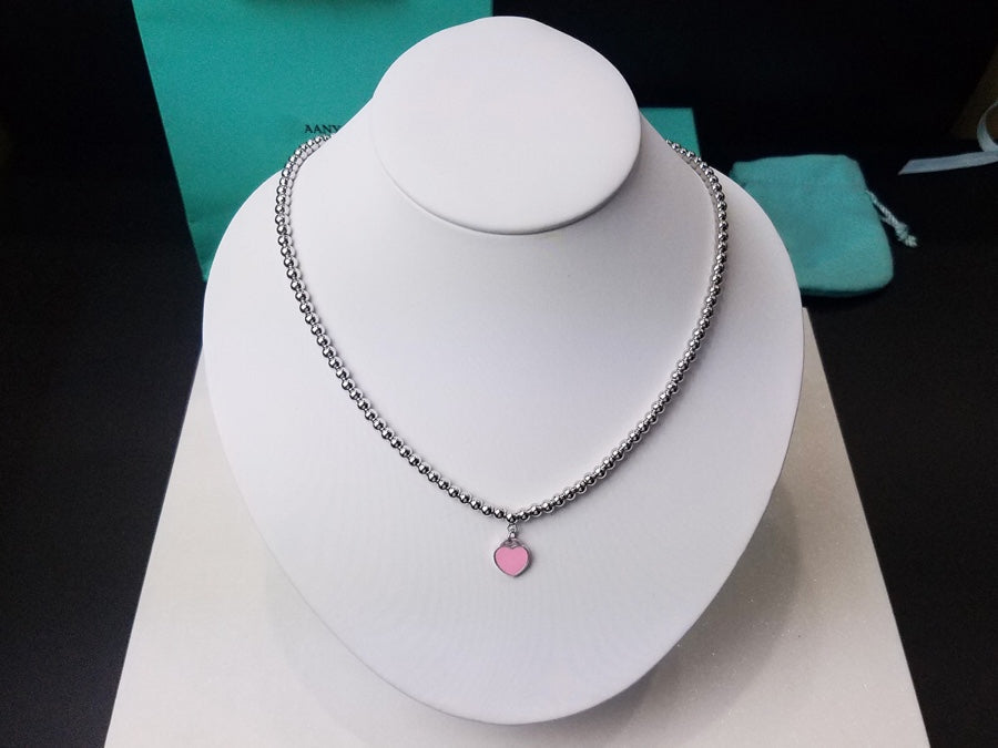 Heart Pedant Silver Ball Chain Necklace – LUX VERSE Luxury Designer Fashion Outlet