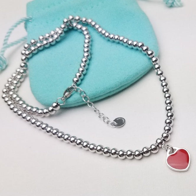 Heart Pedant Silver Ball Chain Necklace – LUX VERSE Luxury Designer Fashion Outlet