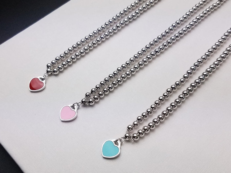 Heart Pedant Silver Ball Chain Necklace – LUX VERSE Luxury Designer Fashion Outlet