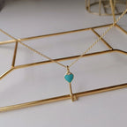 Key Pedant Turquoise Heart Gold Necklace – LUX VERSE Luxury Designer Fashion Outlet