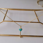 Key Pedant Turquoise Heart Gold Necklace – LUX VERSE Luxury Designer Fashion Outlet