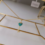Key Pedant Turquoise Heart Gold Necklace – LUX VERSE Luxury Designer Fashion Outlet