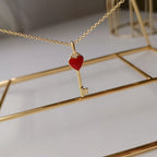 Key Pedant Carnelian Heart Gold – LUX VERSE Luxury Designer Fashion Outlet