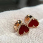 Heart Carnelian Stud Earrings – LUX VERSE Luxury Designer Fashion Outlet
