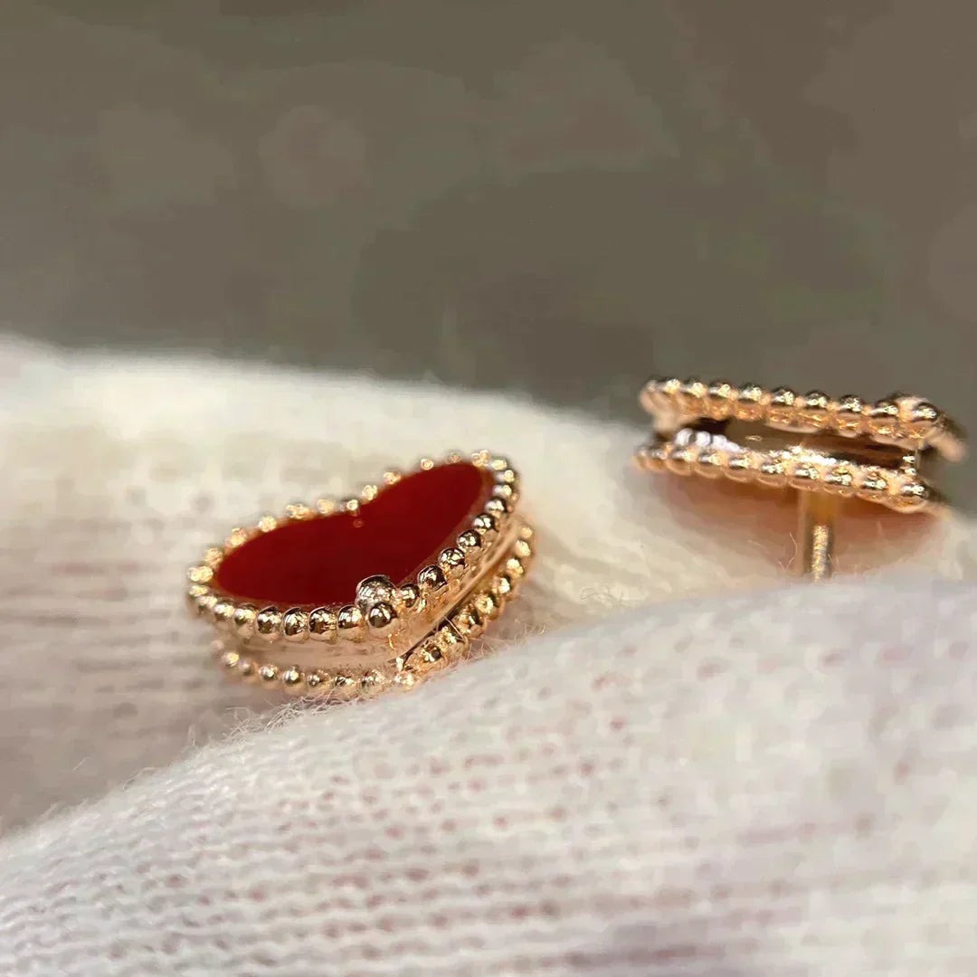 Heart Carnelian Stud Earrings – LUX VERSE Luxury Designer Fashion Outlet