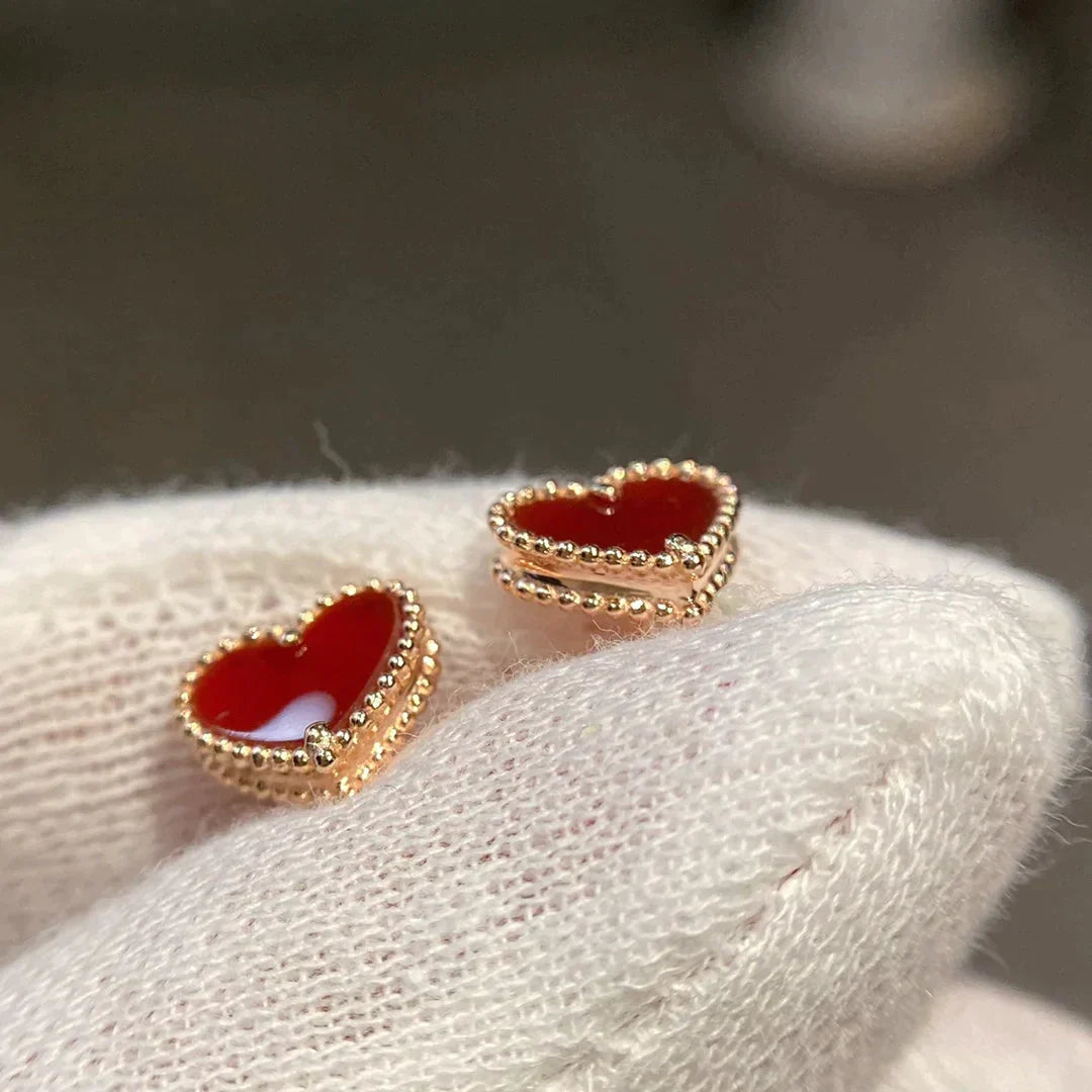 Heart Carnelian Stud Earrings – LUX VERSE Luxury Designer Fashion Outlet