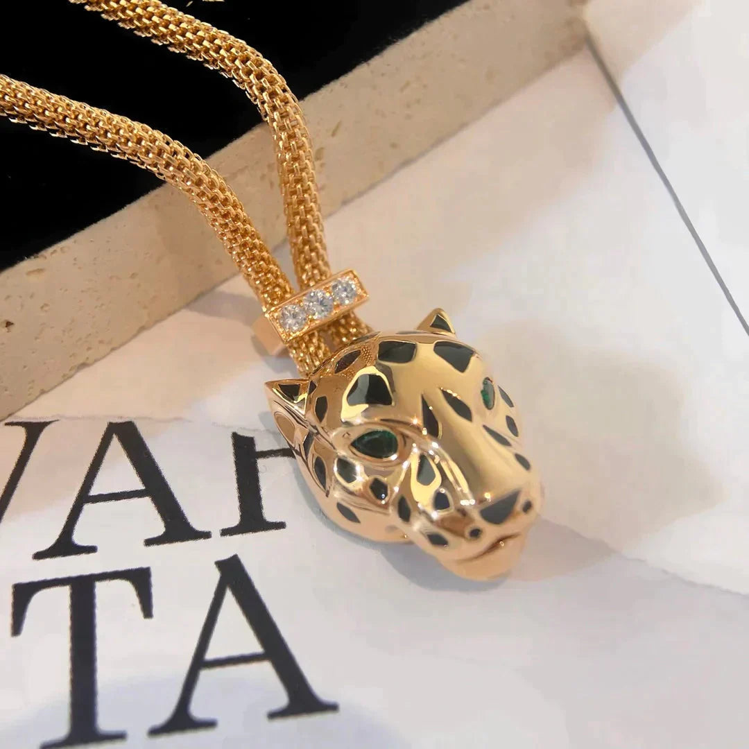 Panthere Rose Gold Onyx Necklace – LUX VERSE Luxury Designer Fashion Outlet
