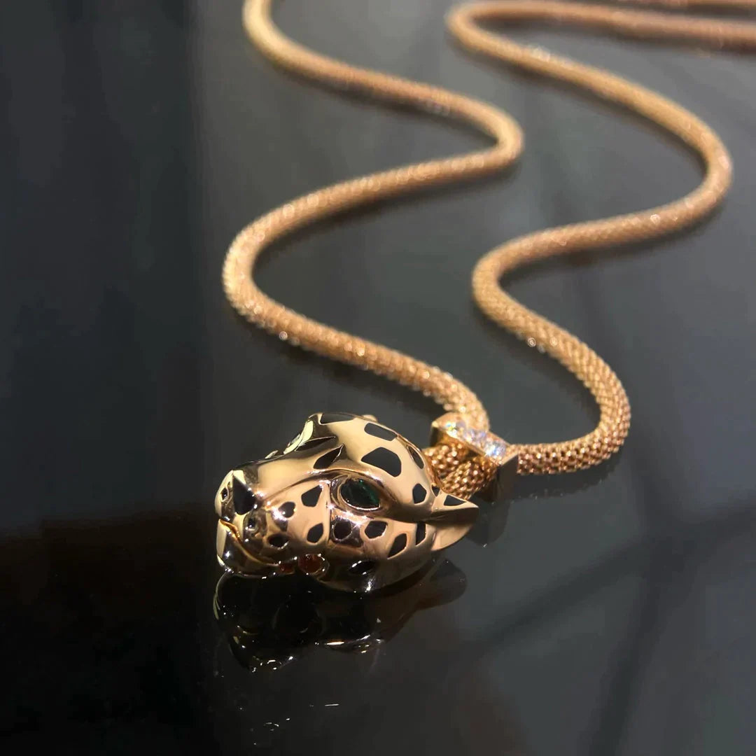 Panthere Rose Gold Onyx Necklace – LUX VERSE Luxury Designer Fashion Outlet