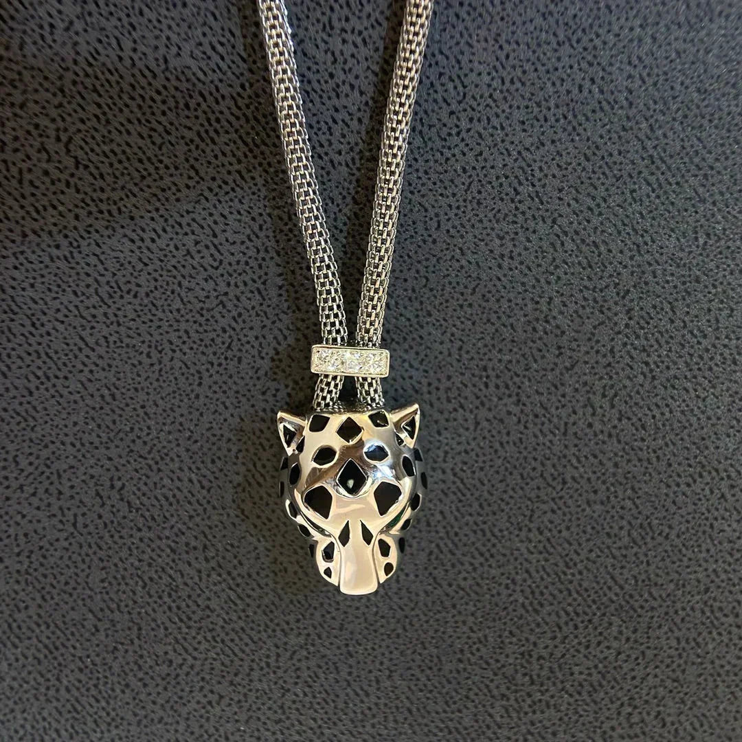 Panthere Silver Onyx Necklace – LUX VERSE Luxury Designer Fashion Outlet