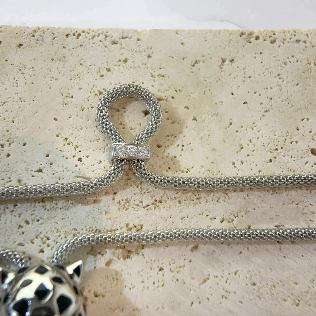 Panthere Silver Onyx Necklace – LUX VERSE Luxury Designer Fashion Outlet