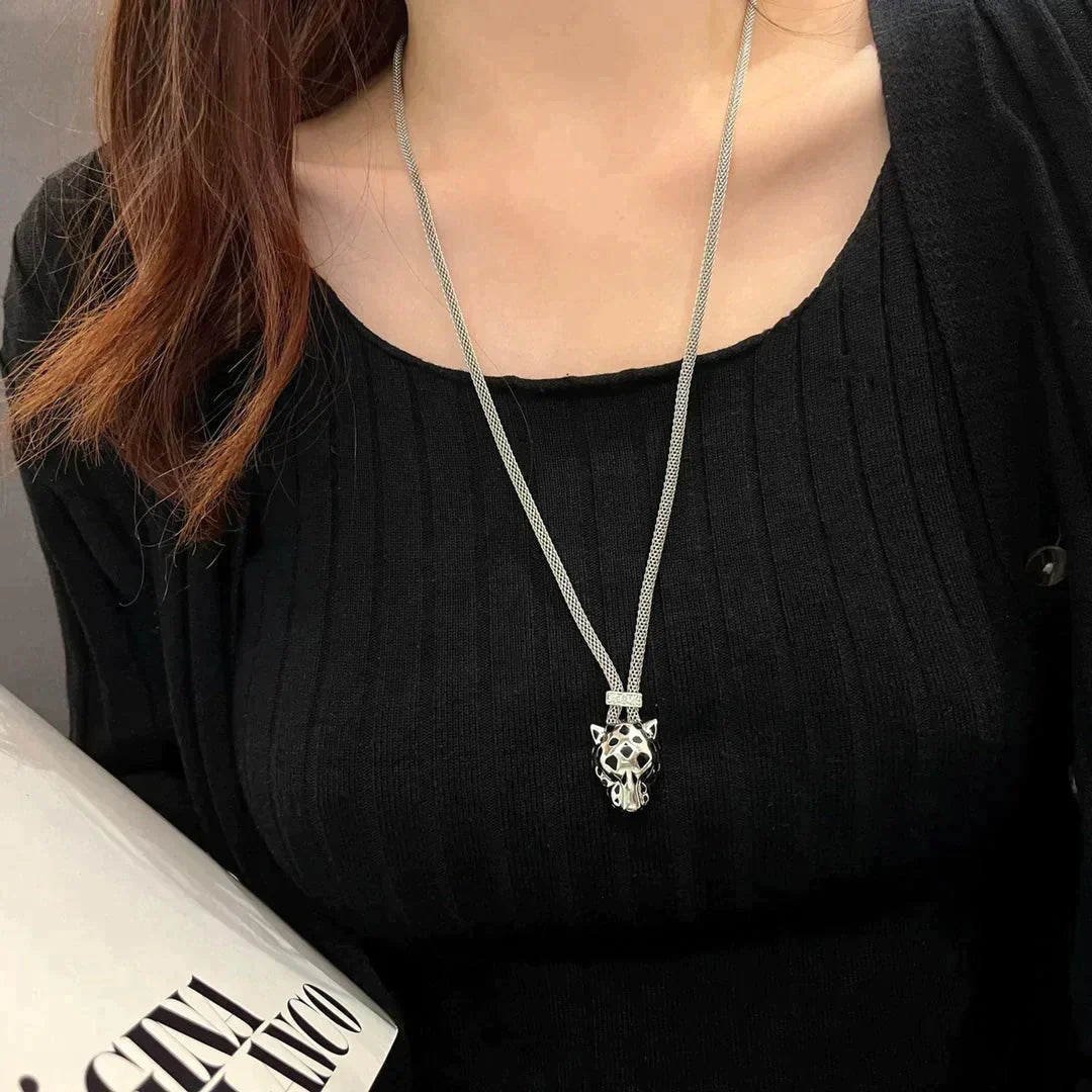 Panthere Silver Onyx Necklace – LUX VERSE Luxury Designer Fashion Outlet