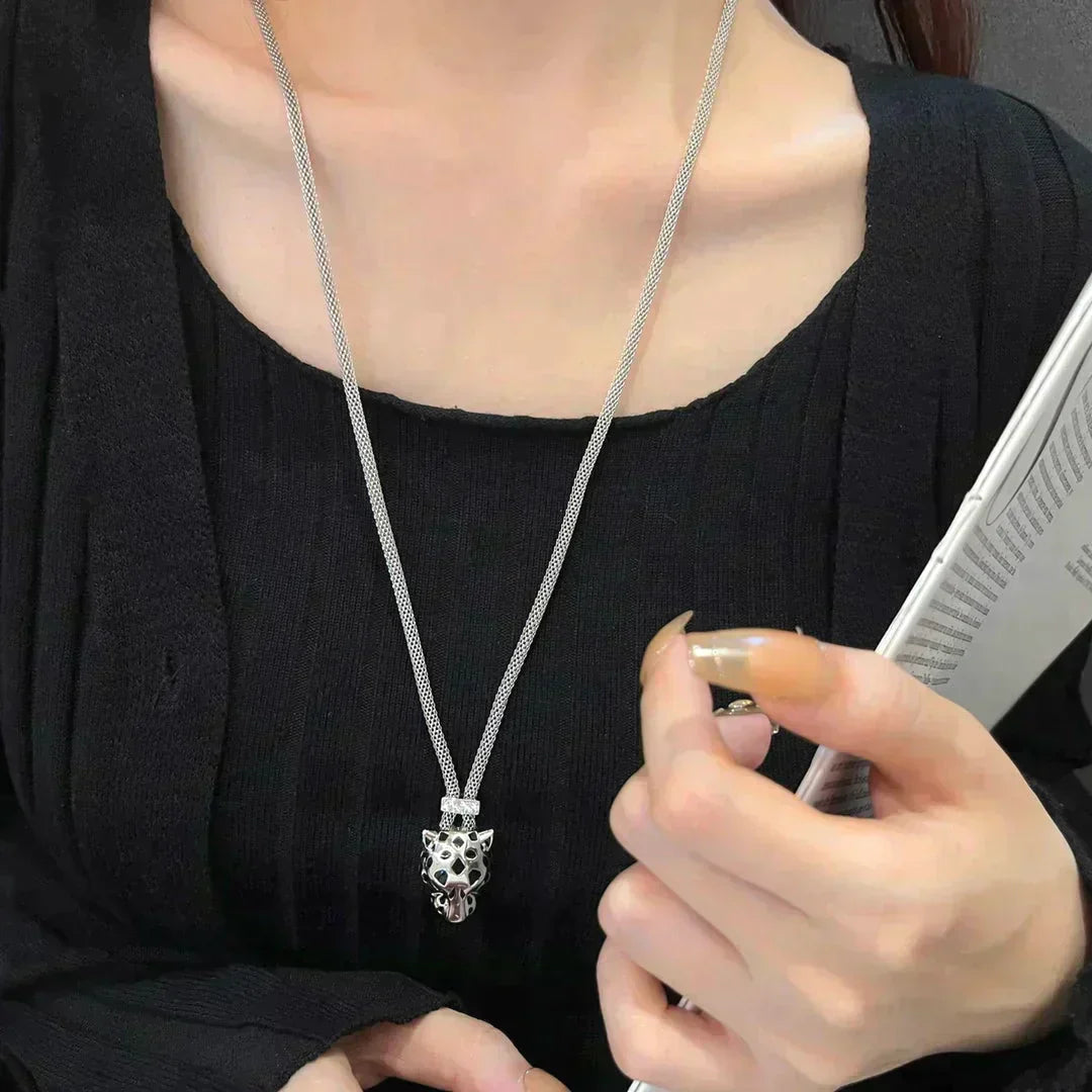 Panthere Silver Onyx Necklace – LUX VERSE Luxury Designer Fashion Outlet