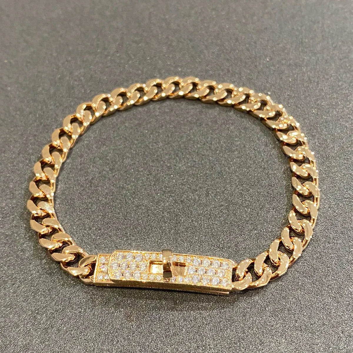 Kelly Chain Rose Gold Diamonds Bracelet – LUX VERSE Luxury Designer Fashion Outlet