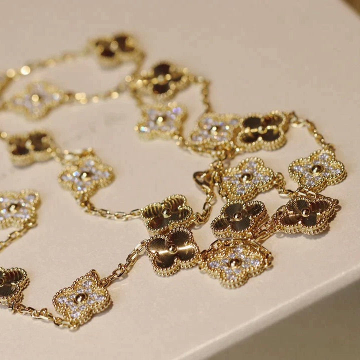 Clover 20 Motifs Laser Diamond Necklace – LUX VERSE Luxury Designer Fashion Outlet