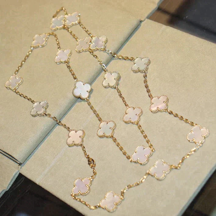Clover 20 Motifs White Mop Necklace – LUX VERSE Luxury Designer Fashion Outlet