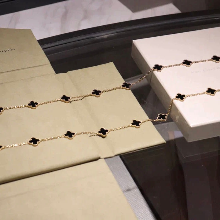 Clover 20 Motifs Onyx Necklace – LUX VERSE Luxury Designer Fashion Outlet