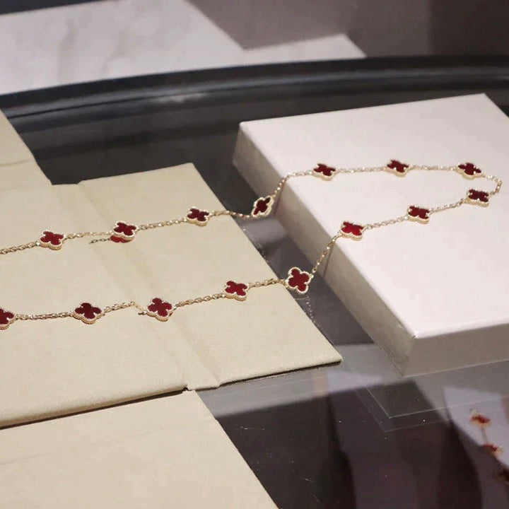Clover 20 Motifs Carnelian Necklace – LUX VERSE Luxury Designer Fashion Outlet