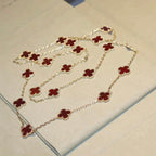 Clover 20 Motifs Carnelian Necklace – LUX VERSE Luxury Designer Fashion Outlet