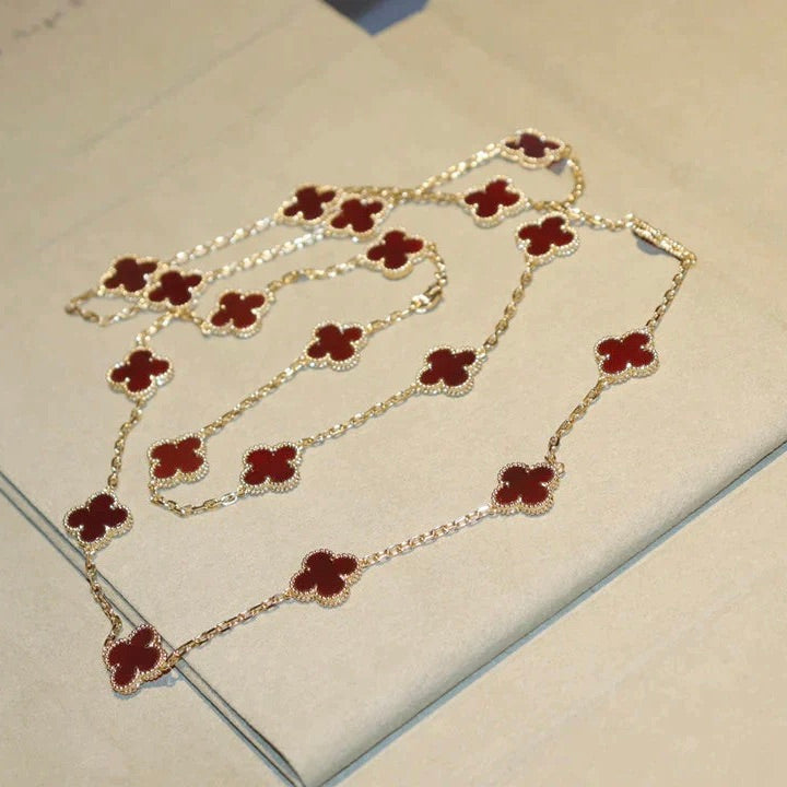 Clover 20 Motifs Carnelian Necklace – LUX VERSE Luxury Designer Fashion Outlet
