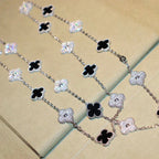 Clover 20 Motifs Onyx Diamond Necklace Silver – LUX VERSE Luxury Designer Fashion Outlet