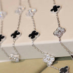 Clover 20 Motifs Onyx Diamond Necklace Silver – LUX VERSE Luxury Designer Fashion Outlet