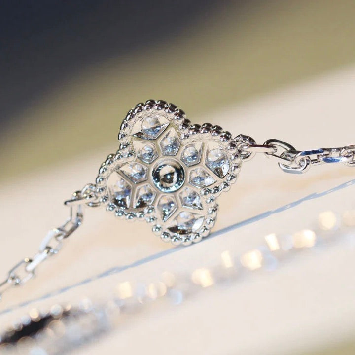 Clover 20 Motifs Onyx Diamond Necklace Silver – LUX VERSE Luxury Designer Fashion Outlet