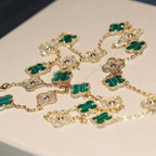 Clover 20 Motifs Malachite Diamond Necklace – LUX VERSE Luxury Designer Fashion Outlet