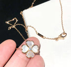 Clover Mop Diamond Rose Gold Necklace – LUX VERSE Luxury Designer Fashion Outlet