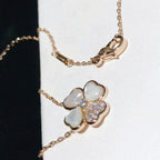 Clover Mop Diamond Rose Gold Necklace – LUX VERSE Luxury Designer Fashion Outlet