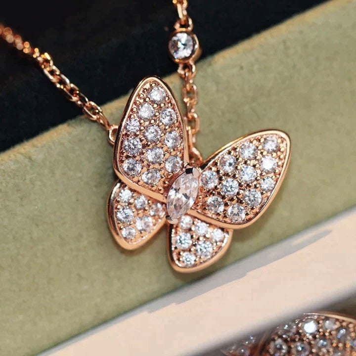 Butterfly Diamond Necklace – LUX VERSE Luxury Designer Fashion Outlet