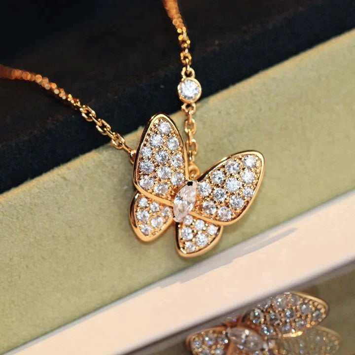 Butterfly Diamond Necklace – LUX VERSE Luxury Designer Fashion Outlet
