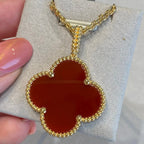Clover Large 25mm Carnelian Necklace – LUX VERSE Luxury Designer Fashion Outlet