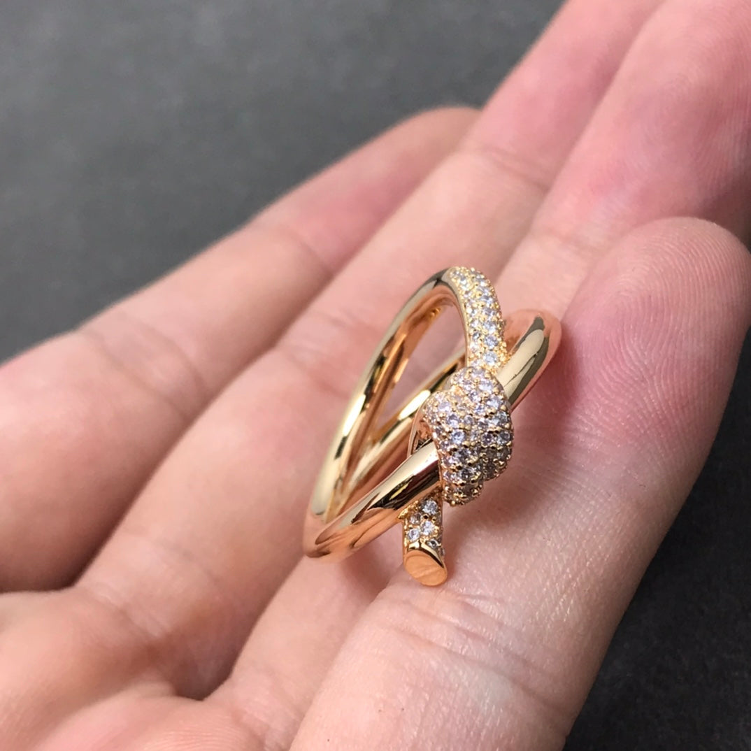 Knot Ring Double Row Diamond – LUX VERSE Luxury Designer Fashion Outlet