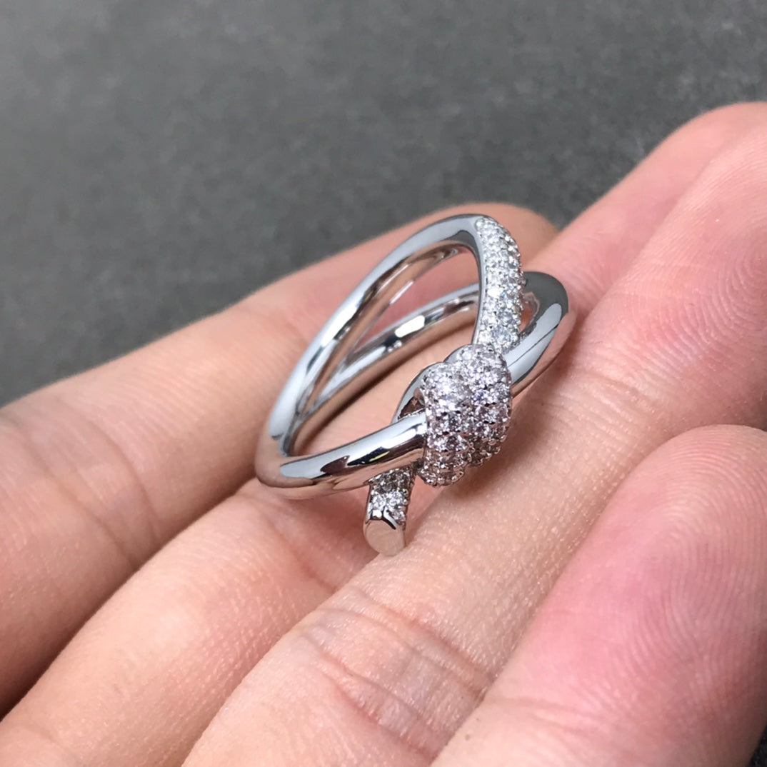 Knot Ring Double Row Diamond – LUX VERSE Luxury Designer Fashion Outlet