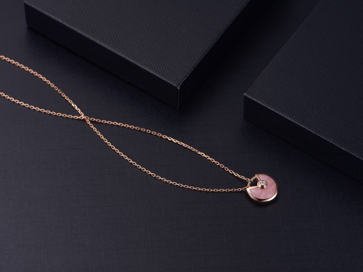 Amulette Rose Gold Pink Mop Necklace – LUX VERSE Luxury Designer Fashion Outlet