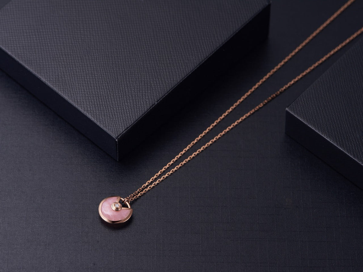 Amulette Rose Gold Pink Mop Necklace – LUX VERSE Luxury Designer Fashion Outlet