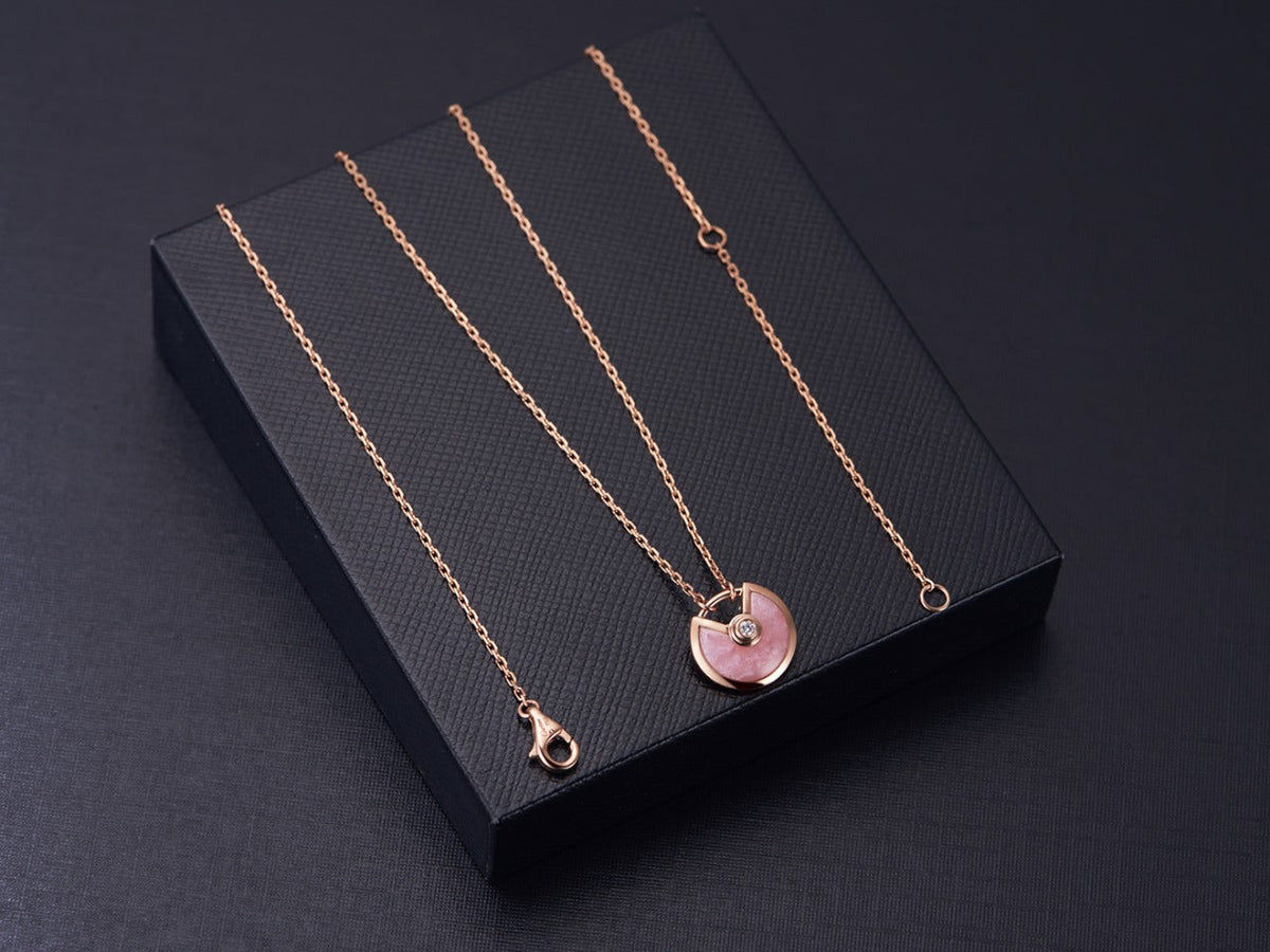 Amulette Rose Gold Pink Mop Necklace – LUX VERSE Luxury Designer Fashion Outlet