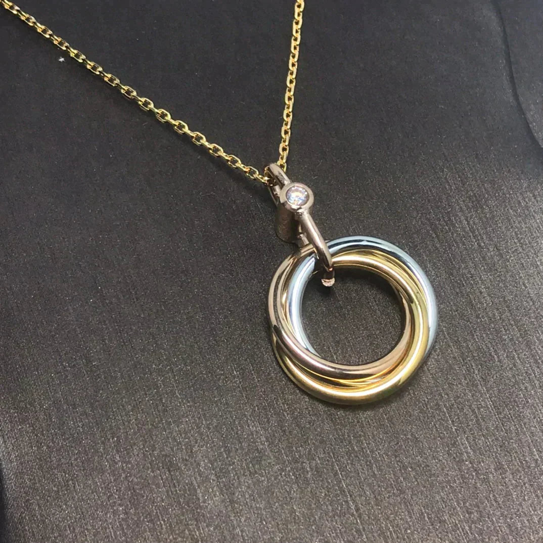 Trinity Silver Gold Rose Gold Necklace – LUX VERSE Luxury Designer Fashion Outlet