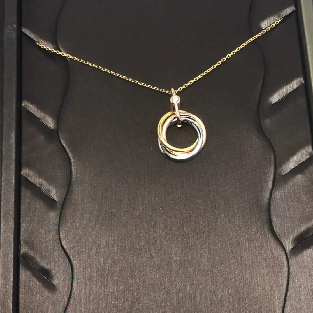 Trinity Silver Gold Rose Gold Necklace – LUX VERSE Luxury Designer Fashion Outlet
