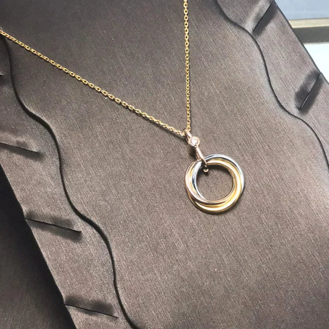 Trinity Silver Gold Rose Gold Necklace – LUX VERSE Luxury Designer Fashion Outlet