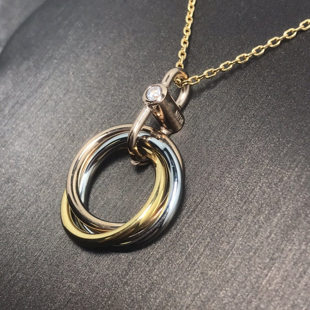 Trinity Silver Gold Rose Gold Necklace – LUX VERSE Luxury Designer Fashion Outlet