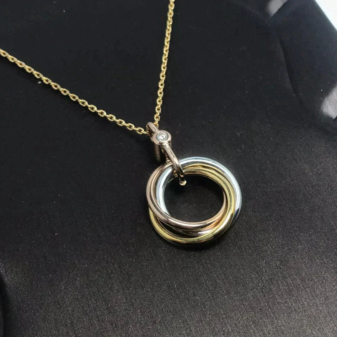 Trinity Silver Gold Rose Gold Necklace – LUX VERSE Luxury Designer Fashion Outlet
