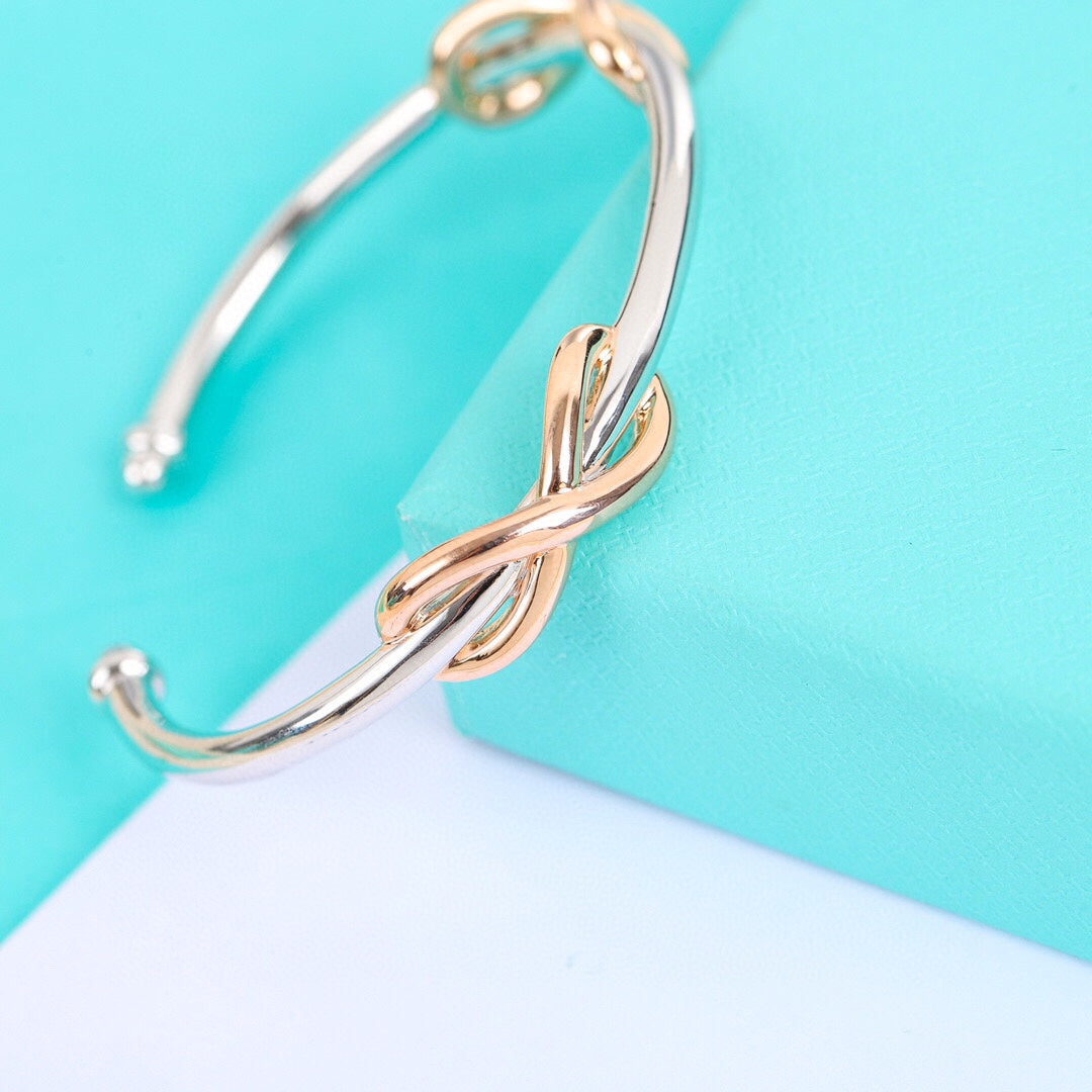 Infinity Silver Rose Gold Bracelet – LUX VERSE Luxury Designer Fashion Outlet