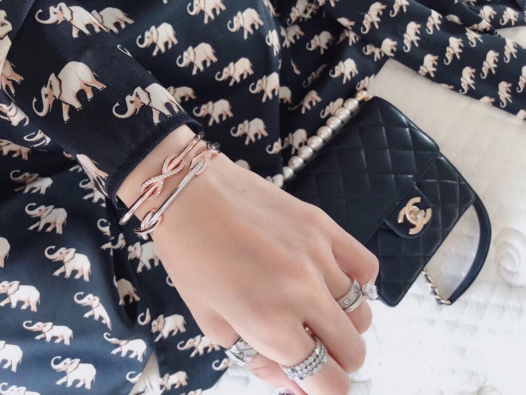 Infinity Silver Rose Gold Bracelet – LUX VERSE Luxury Designer Fashion Outlet