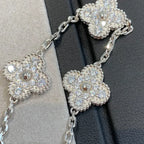 Clover 5 Motifs  Diamond Bracelet Silver – LUX VERSE Luxury Designer Fashion Outlet