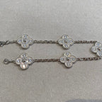 Clover 5 Motifs  Diamond Bracelet Silver – LUX VERSE Luxury Designer Fashion Outlet