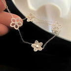 Wildflower 4 Motifs Diamond Bracelet Silver – LUX VERSE Luxury Designer Fashion Outlet