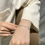 Wildflower 4 Motifs Diamond Bracelet Silver – LUX VERSE Luxury Designer Fashion Outlet