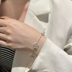 Wildflower 4 Motifs Diamond Bracelet Silver – LUX VERSE Luxury Designer Fashion Outlet